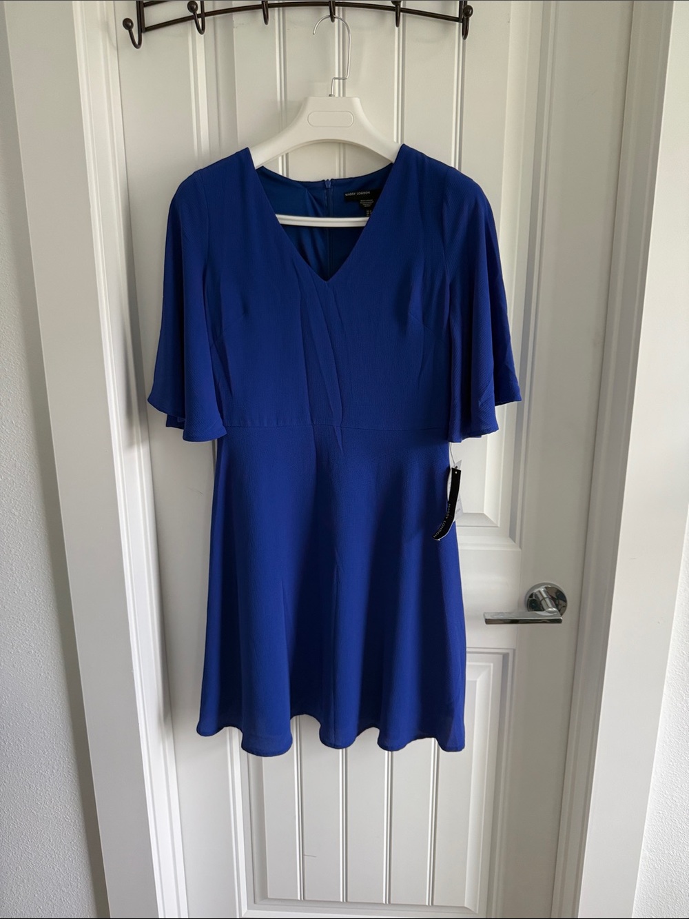 Maggy London Royal Blue V-Neck Fit-and-Flare Dress